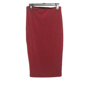 Burgundy pencil skirt